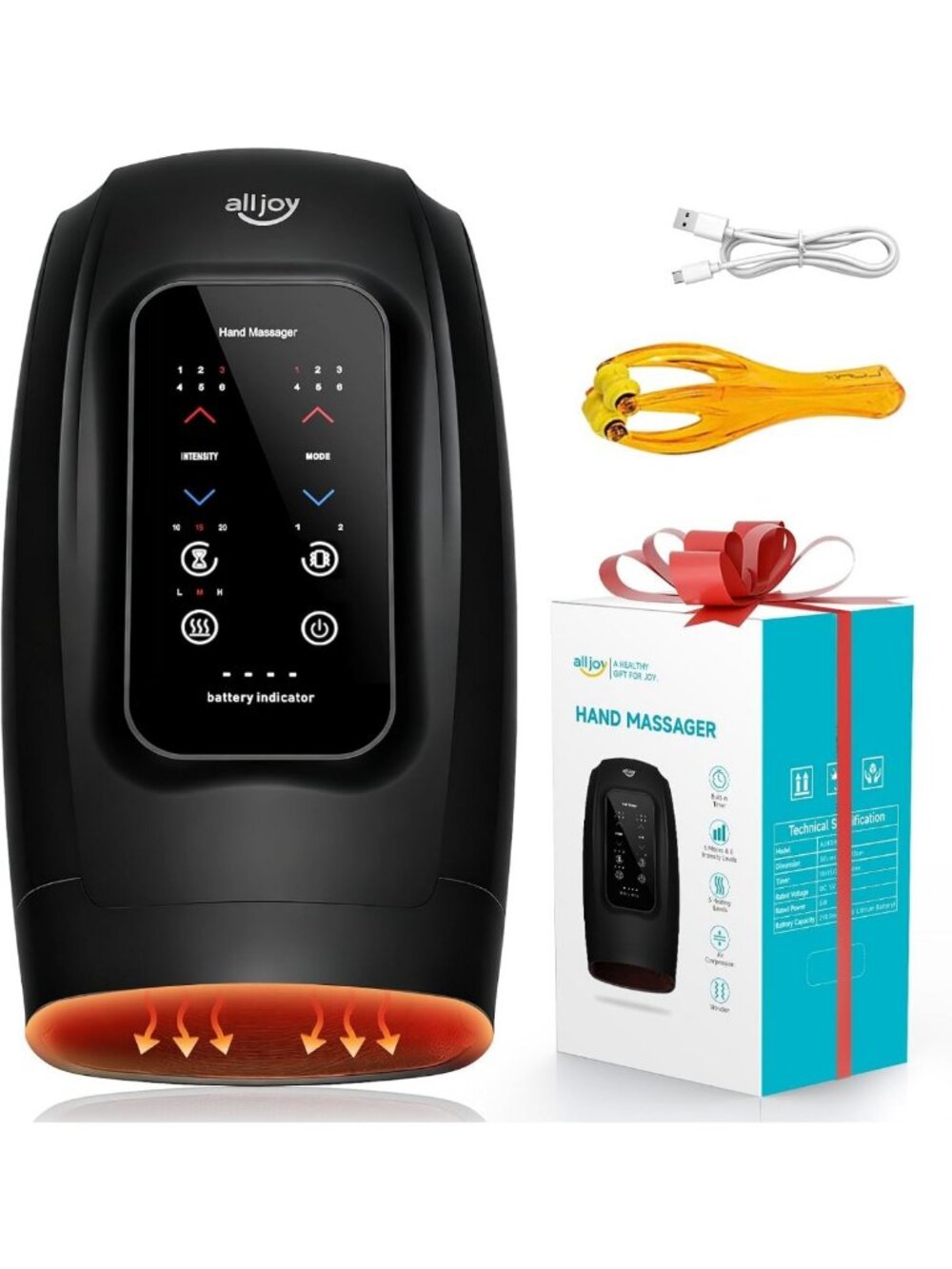 Heat & Compression Hand Massager for Arthritis Relief, Carpal Tunnel Therapy